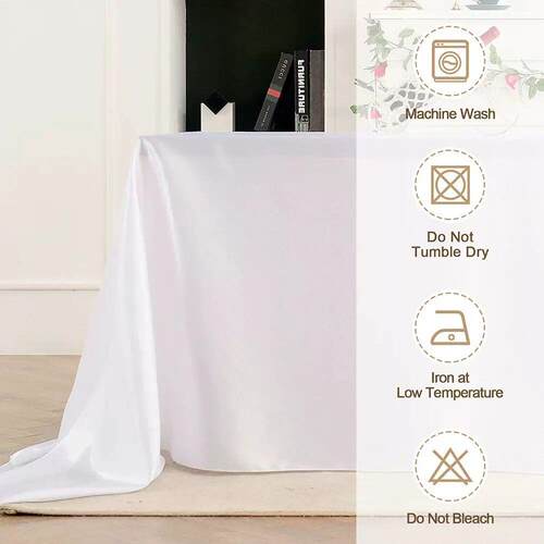 Rectangle Satin Tablecloth Wedding Table Cloth White Black f