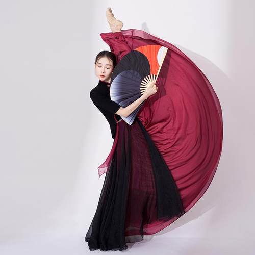 正品歌古典舞舞蹈服女演飘逸20度大摆裙现代柳舞半7身裙人世间出