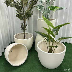 纤维居家花盆花盆花盆欧风  外贸花盆北圆形 水泥 6063花盆水泥