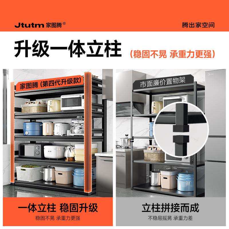 厨房锅架家用烤箱收纳架多功能德国微波炉工艺材料置物架落地多层