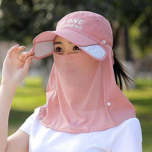 户外工作采茶帽护颈防晒帽遮阳帽防晒丝巾帽子防尘防风帽劳保风帽