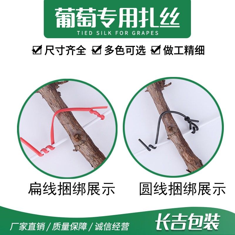 葡萄扎丝0.7圆扁 扎线绑枝条奇异果12厘米捆绑扎带一万条新款白色