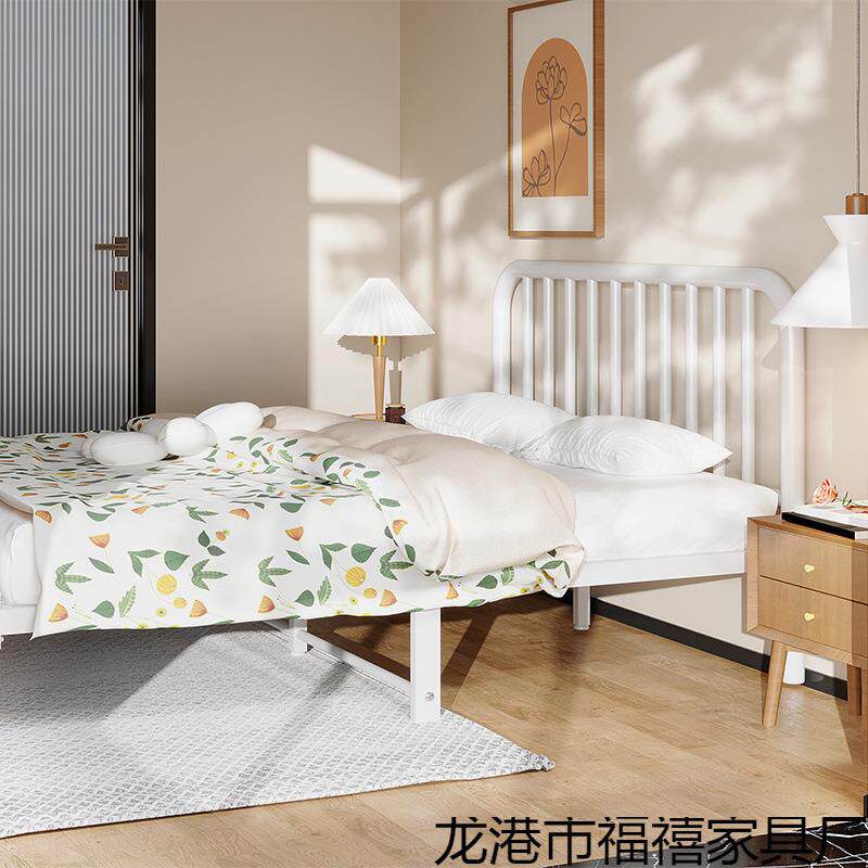 舍铁床艺床BPzPejtW双人加厚加固现代简约单租人床1.5米出屋宿铁
