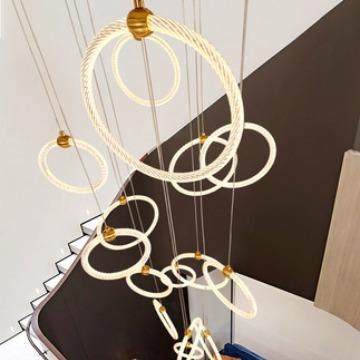 简约别复式楼现梯长吊灯loft公寓中墅空客厅大吊灯跃层代挑MC262