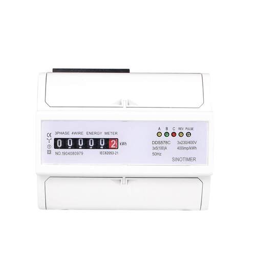 DDS578C 三相计数器显示家用380V 导轨式电度表7P电能表5（100）A