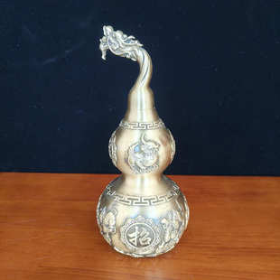 工艺品金属业黄铜纯铜办公场所摆件葫芦居家摆开金属葫芦工艺品