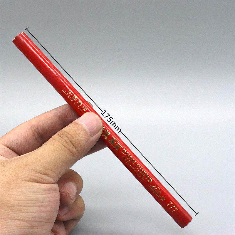 山城牌黑色木工铅笔椭圆铅笔红色工地木匠装修标记划线木工专之满