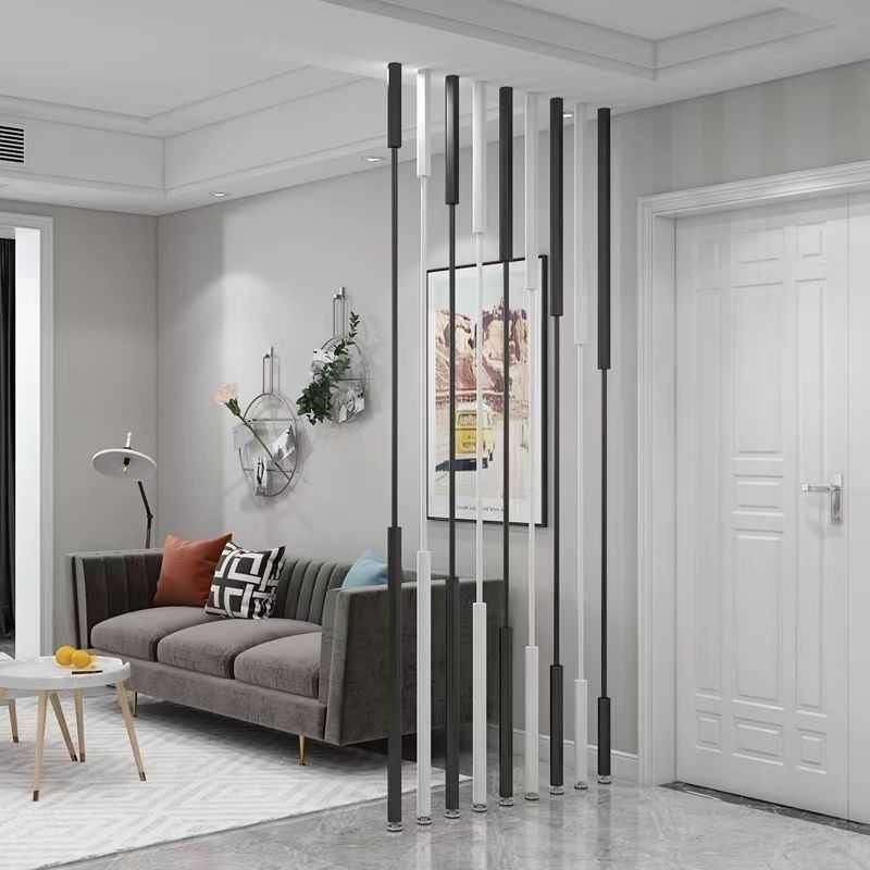 免打孔阳台镂空简约现代入户屏风隔断客厅网红玄关装饰格栅立柱墙