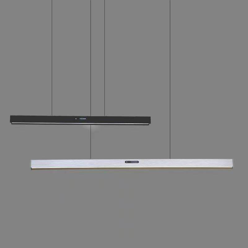 餐厅吊灯现代简约北欧极简餐桌吧台办公室客厅led长条设计师灯具