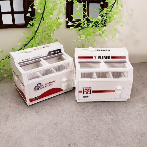 娃娃屋迷你超市微缩冰箱冰柜DIY过家家雪糕柜玩具仿真模型跨境