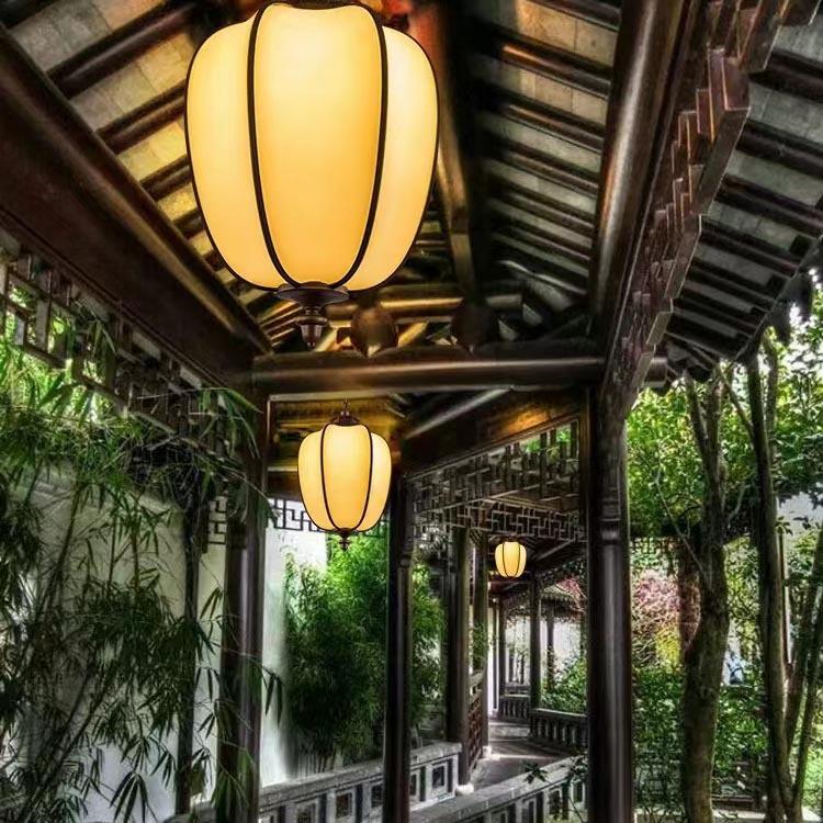 室外led灯具杨桃仿古吊灯仿云石中式吊灯别墅庭院小区户外灯简约