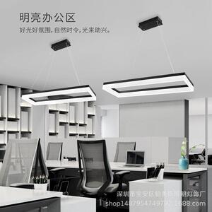 长条灯长方形店铺商用方通吊线吸顶灯现简约超亮公室吊灯灯具