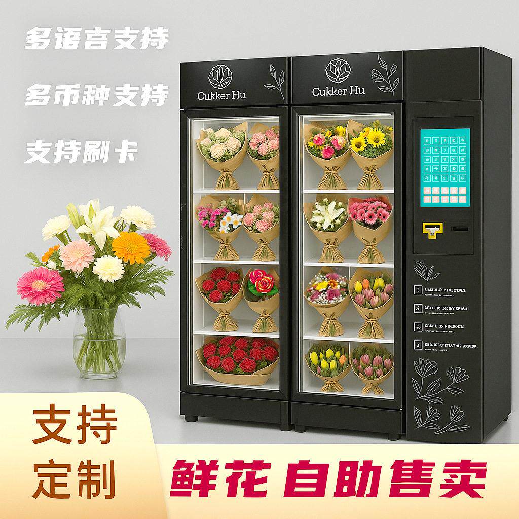 定制鲜花自动售卖机鲜花冷藏柜风冷保鲜无人看管卖花机器源头工厂