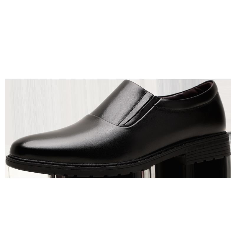 高档真皮工业服鞋男软底干部作皮鞋德比鞋软底皮商务正装皮鞋一作