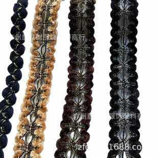 边领边侧回去袋口装 袖 饰 牙刷边波浪中国结镂空带 进口小香风织带