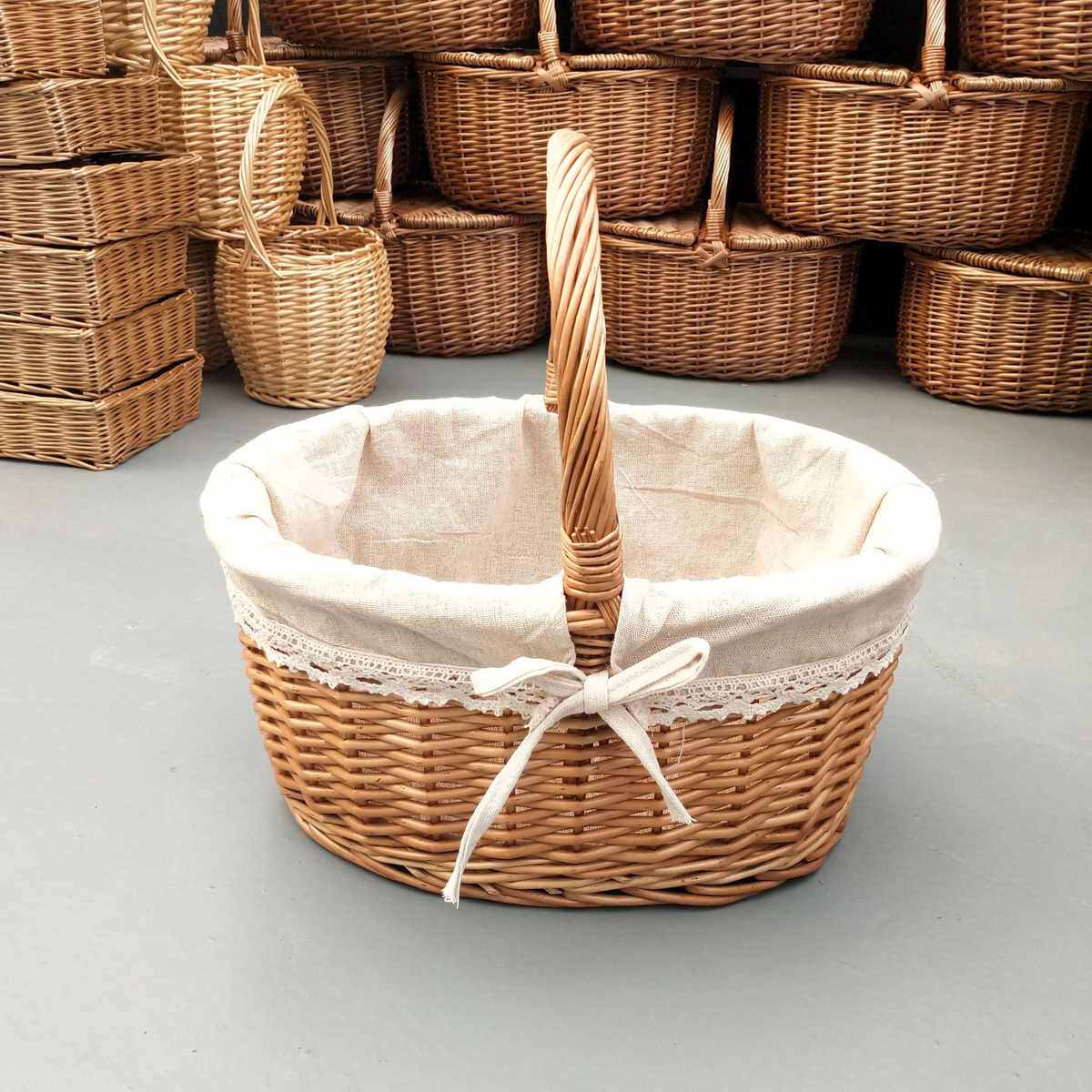 柳编竹编藤编手提篮大号户外野餐篮购物菜篮子采摘篮水果篮收纳筐,收纳整理,其他收纳篮,淘宝优惠券,粉丝福利购,淘宝优惠卷