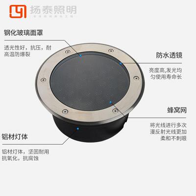 led埋地灯户外加蜂窝网地埋灯防眩光地灯嵌入式装饰灯具灯庭院灯