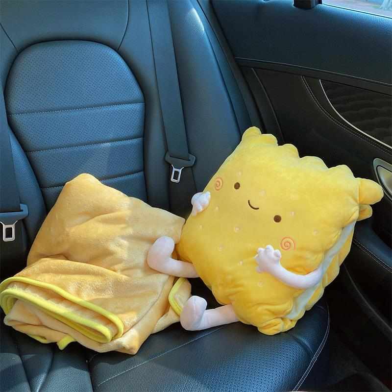 车载抱枕后排睡觉神器汽车枕头被子两用二合一护腰靠枕背四季通用