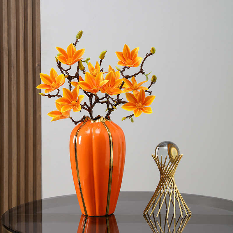 创意陶瓷花瓶餐桌假花摆件客厅酒柜电视柜装饰品玄关桌面家居饰品