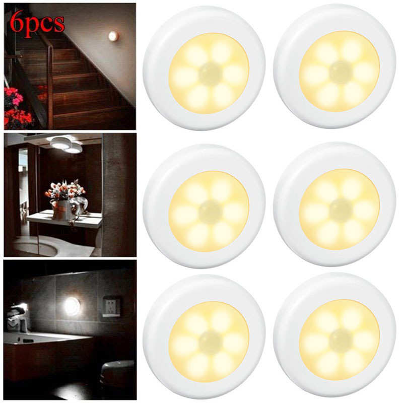 Motion Sensor Light新奇特圆形感应灯创意磁吸LED人体感应小夜灯