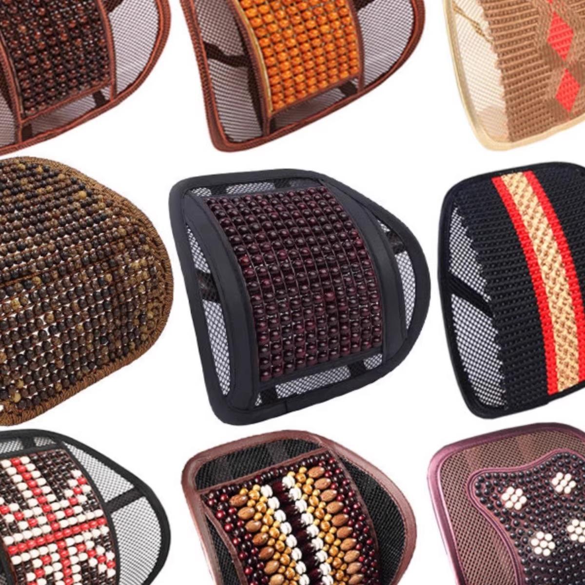 四季透气汽车腰靠垫办公室冰丝护腰按摩腰垫靠背车用座椅腰枕靠枕