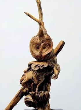 松明子琥珀木高油节复古风化老料玄关摆件松树瘤茶室装饰