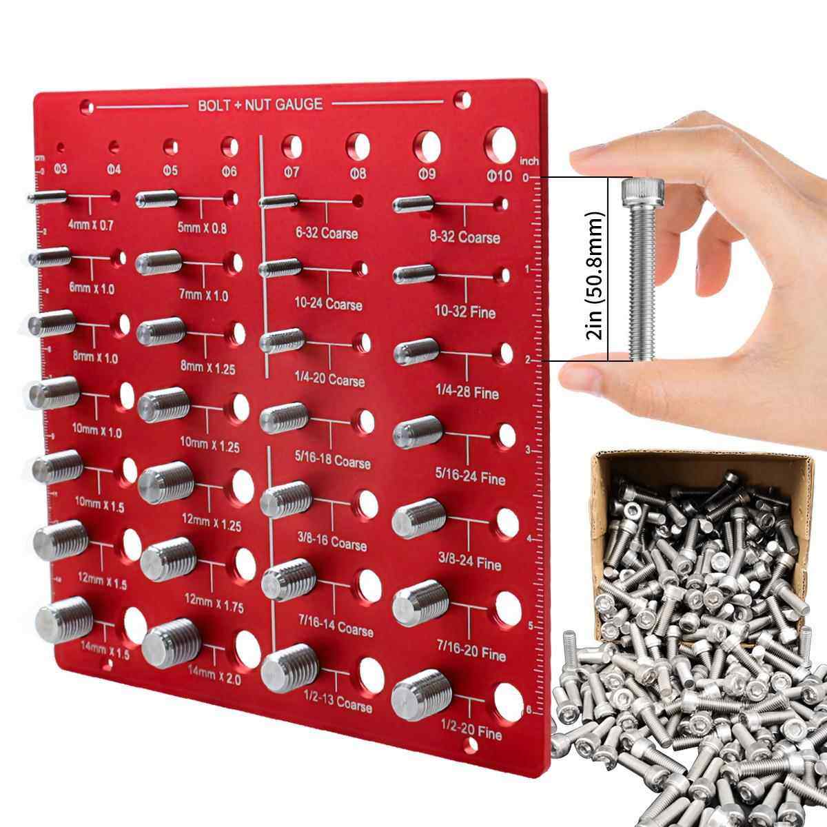 螺纹测量规公英制螺母/螺栓螺纹标识符检查器