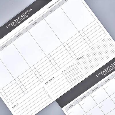 Large A4 Monthly Life Planners Weekly Daily Memo Pad Noteboo