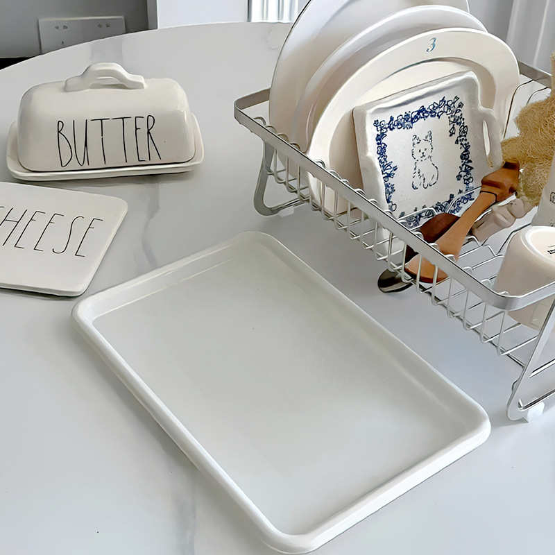 沥水物收纳置 把手 ins木柄杯子碗碟架厨房厨房架餐具风外贸收纳