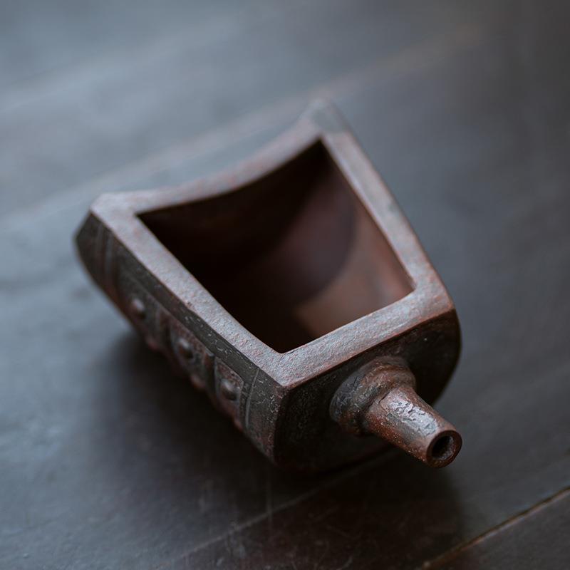 宜兴原矿紫砂分茶器泡茶杯手抓壶茶具配件仿青铜编钟公道杯