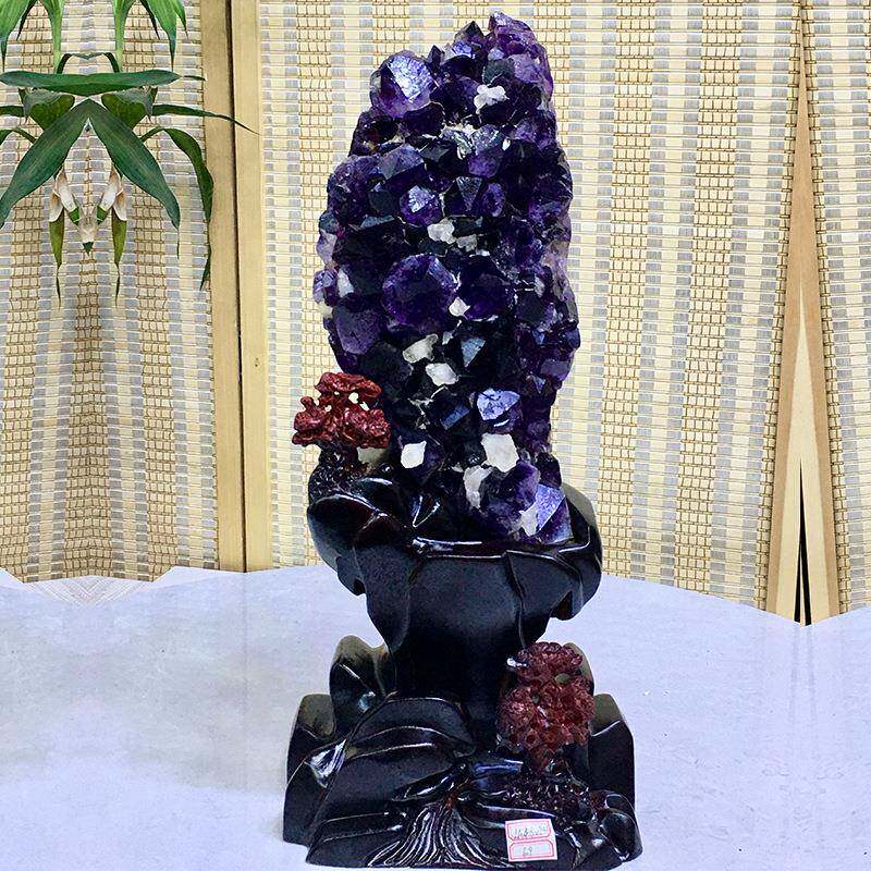 实体店现货乌拉圭原矿紫晶花摆件 玛瑙紫水晶洞原石家居摆件