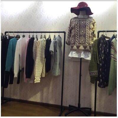 新款直销服装店童装衣架展示架落地式专用钢管水管地摊货架挂衣单