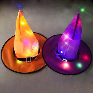 decoration Hat帽子 Halloween party glow Witch led Hat props