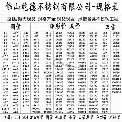 201/304不锈钢管方管 圆管 扁管 装饰制品拉丝抛光方通激光切圆管