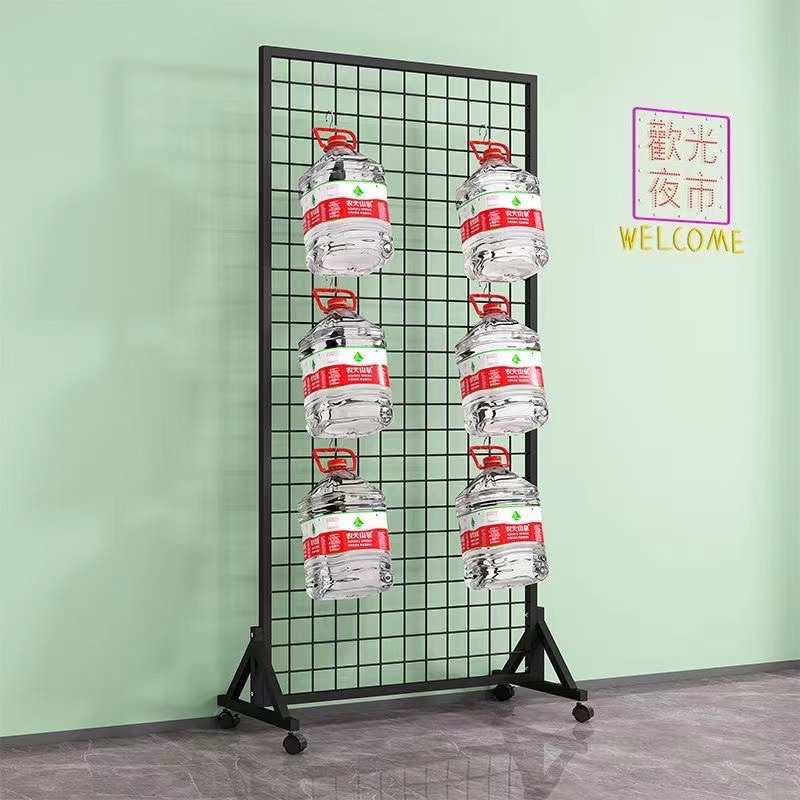 移动式货架铁丝网格架饰品展示架网格置物架落地幼儿园作品置物架