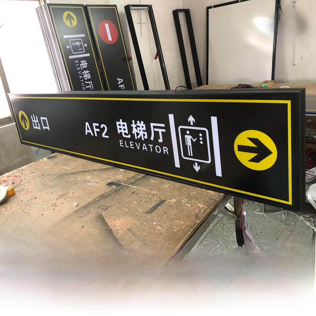 商场吊牌灯箱地下车库停车场导向指示牌地铁洗手间双面镂空导视牌