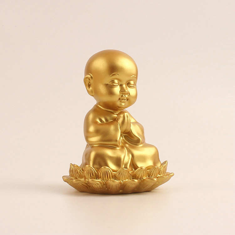 和尚藏树脂摆件工艺品厂家直销摆件菩萨地汽车小童子摆件莲花座小