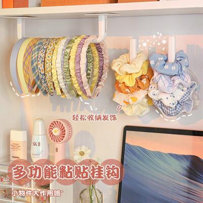 Wall-mounted hair accessory organizer, including headbands,