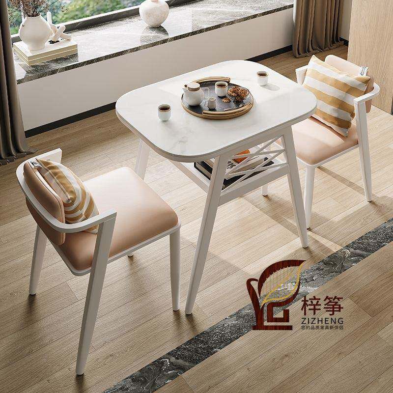 岩板阳台茶桌椅组合小户型家用小茶台带电磁炉茶桌办公接待茶台桌