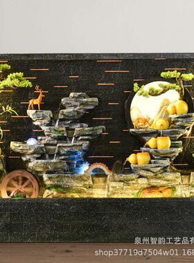 假山喷泉流墅摆件隔断屏风别客厅水办公茶室VWG阳会所落地鱼池台