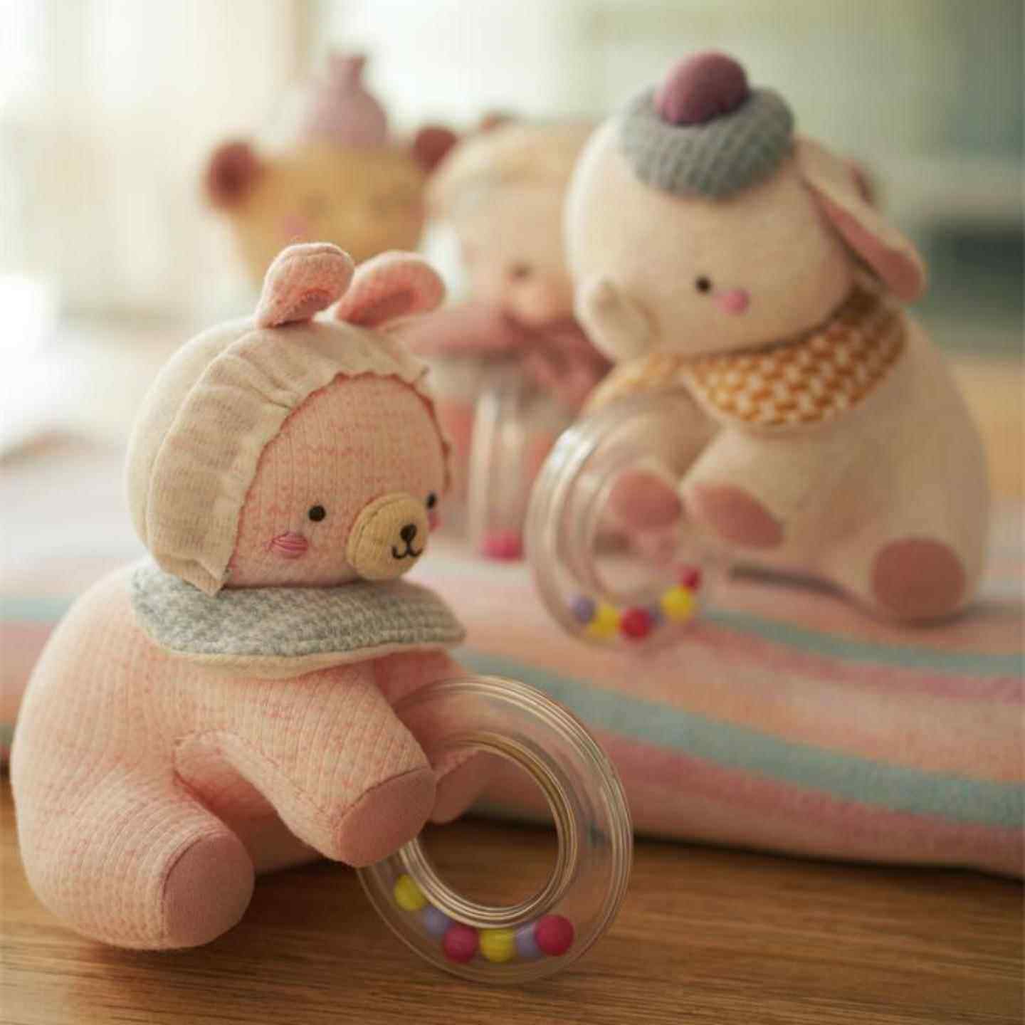 新生婴儿安抚玩偶diy材料包成人孕期解闷diy手工布偶宝宝摇铃玩具