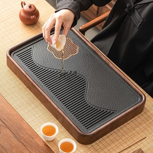 A类实木茶盘家用中式 复古简约蓄排双用茶台托盘小型功夫茶海
