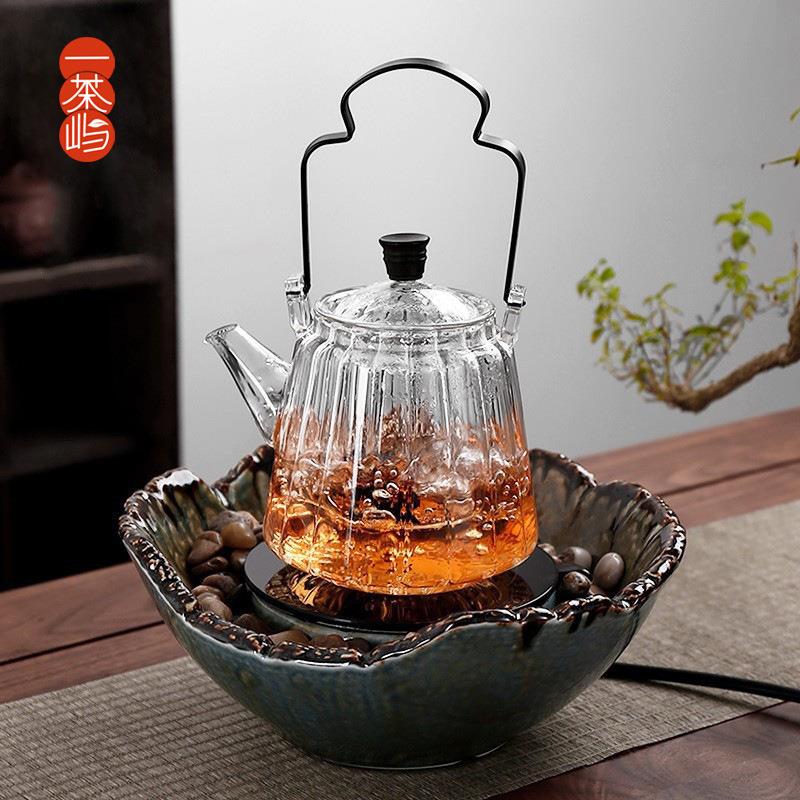筋瓣提梁壶围炉煮茶壶泡沏茶器电陶炉煮茶炉耐高温烧水壶茶具套装