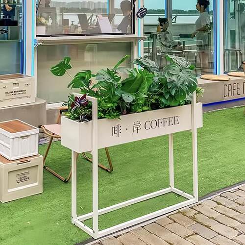 定制外摆铁艺户外花架简约种植花槽咖啡饭厅长条隔断围栏落地花箱
