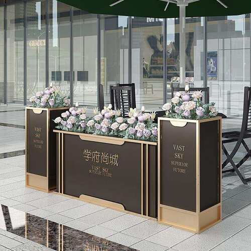 户外铁艺花箱花槽创意花坛室外广场树池商业街售楼部组合花架花盆