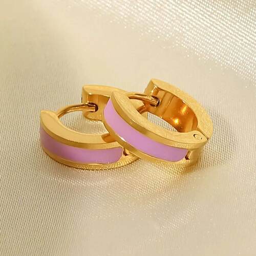 Fashionable And Simple Round Earrings For Women Colorful Sta