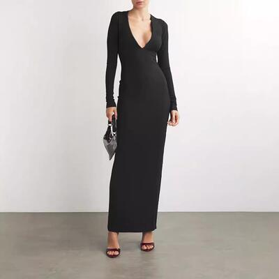 French Elegance Dress V Neckline Tie Dye Craftsmanship