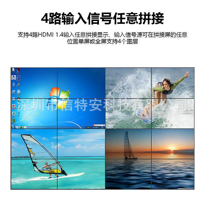 2/4进15/16出4K高清大屏幕拼接处理器4*4/2*8视频矩阵切换器主机3