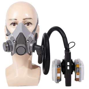 批发7502防毒面具加电动送风装 置喷漆化工面罩