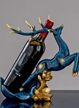 欧麋鹿酒架装饰品红件客QJ654423厅玄关电视柜酒柜餐摆厅酒置物架